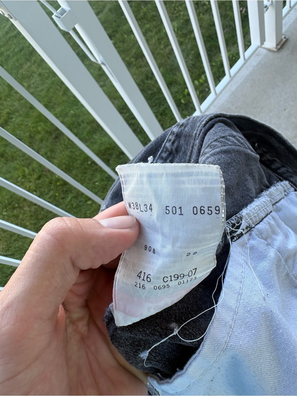 Vintage 90s 1995 Levi’s 501 xx Faded Black Charcoal Jeans 36x33 - Picture 5 of 10